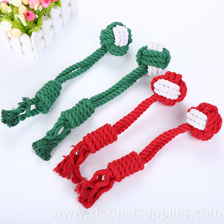 pet products manufatacure christmas rope dog toy for chewing